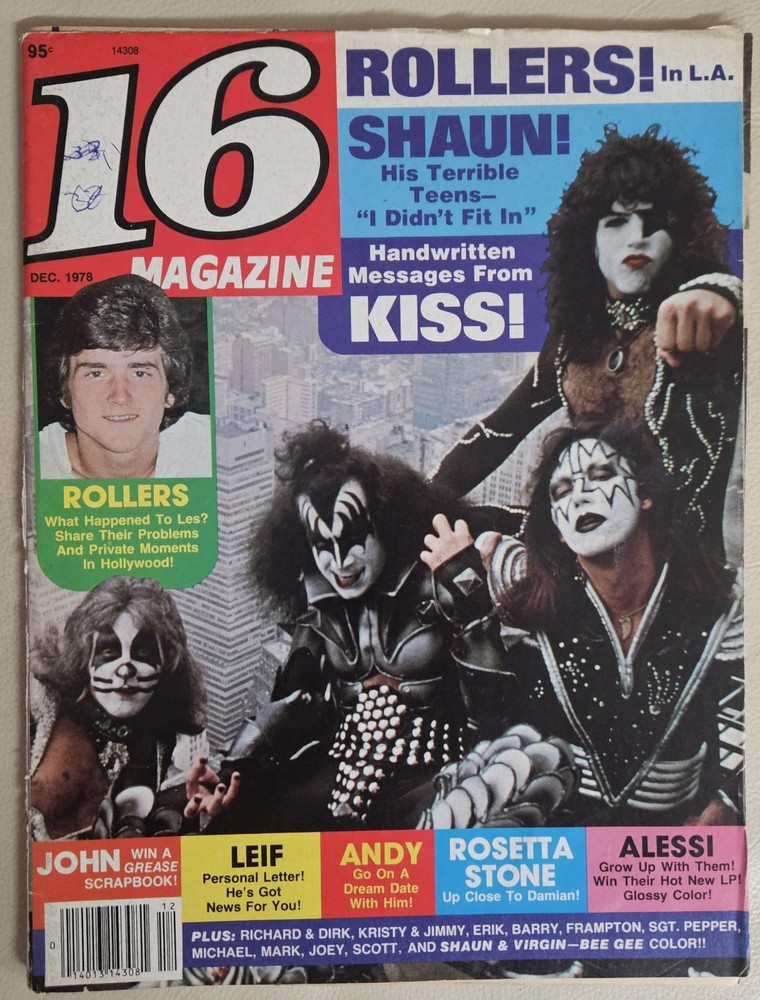 16 Magazine December 1978 KISS, ROLLERS