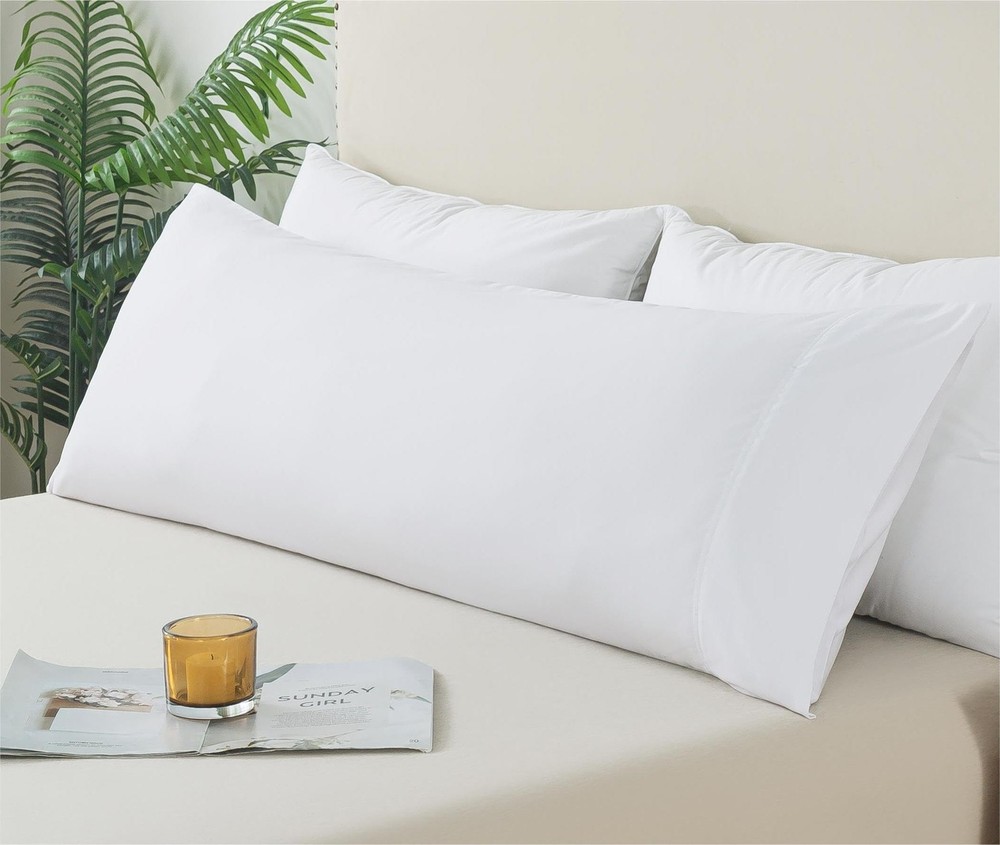 Body Pillow Cover Microfiber Long Pillowcase 20x54 White