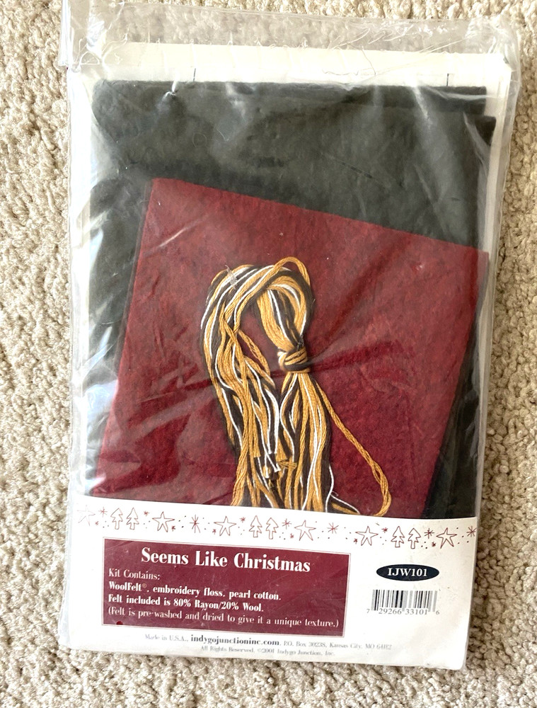 Wool n Whimsy Seems Like Christmas Stocking Kit Woolfelt 15"