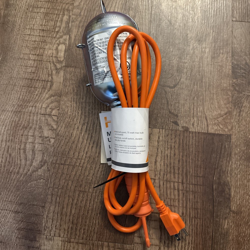HDX Metal Shield Utility Light 6' ft Cord