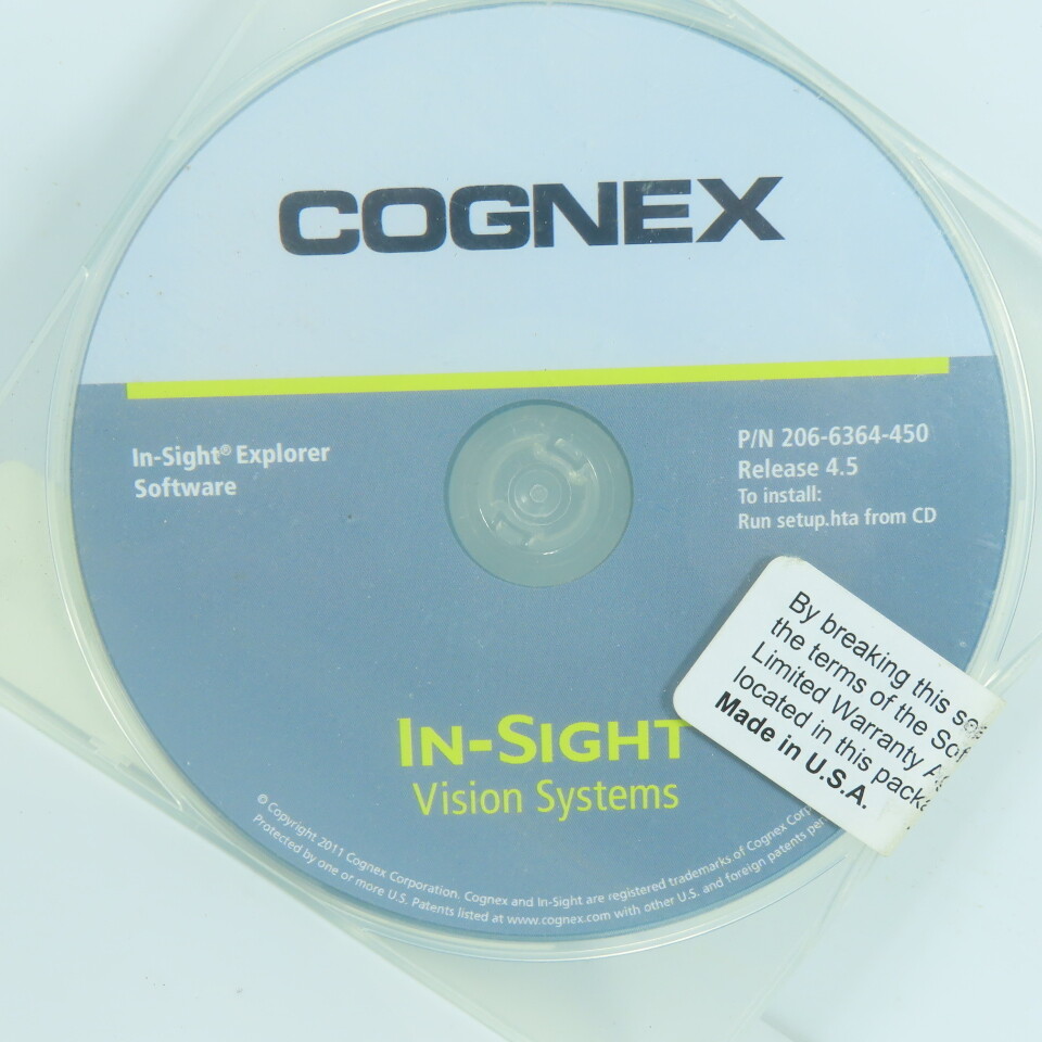 Cognex 206-6364-450 In-Sight Vision Systems Explorer Software (Release 4.5)