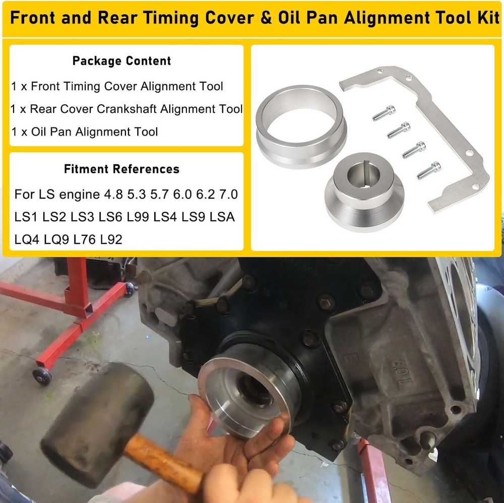 Front Rear Timing Cover & Oil Pans Alignment Tool for LS Engine LS1 LS2 LS3 LS6