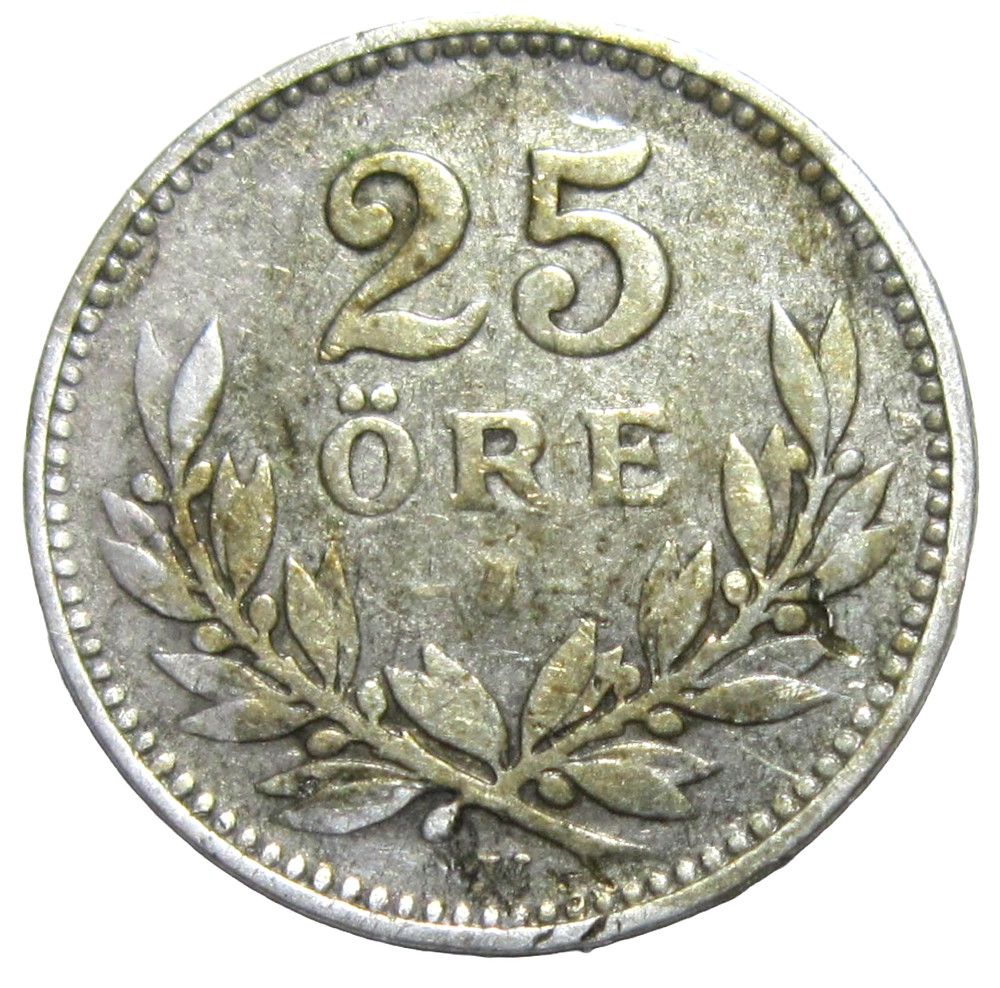 SWEDEN, SILVER 25 ORE, 1919.