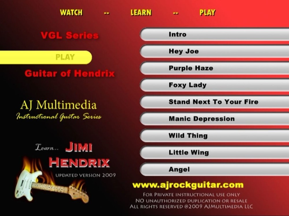 Custom Guitar Lessons, Learn Hendrix