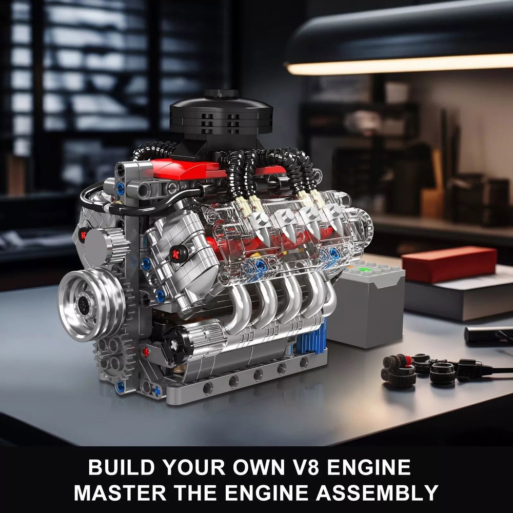New V8 Engine Motor Engineering Model for Creative Build and Design Enthusiasts