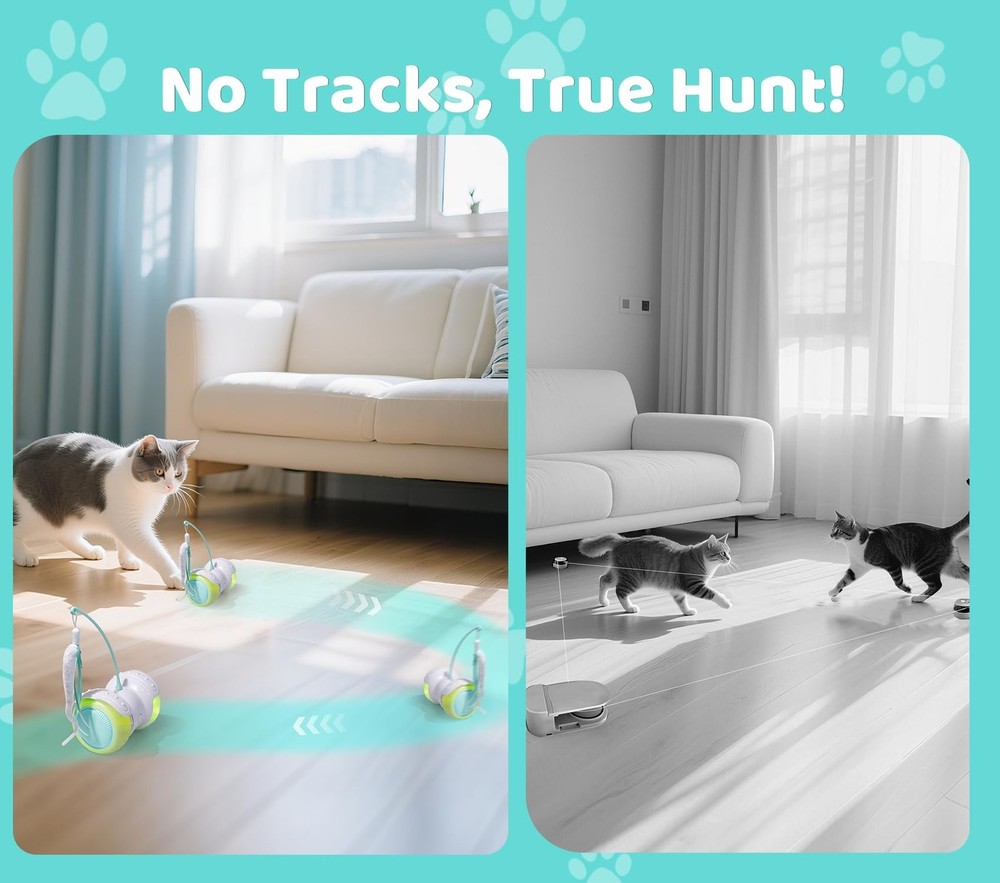 Remote Control Cat Toy with Auto Mode - Interactive Cat Toy Feather... Fast Ship