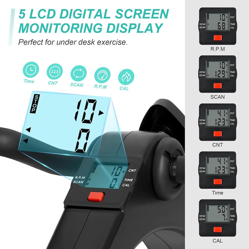 Folding Pedal Exerciser, Under Table Bicycle Pedal Exerciser