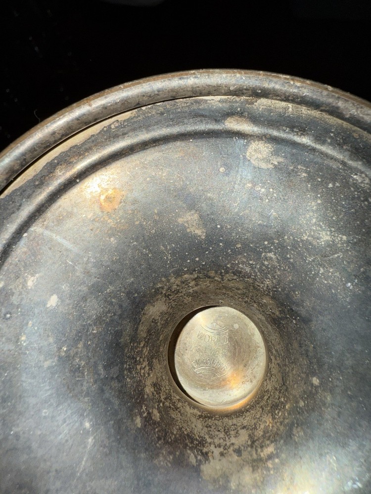 Vintage World Silver Oncopper Tarnished Silver Tea Pot