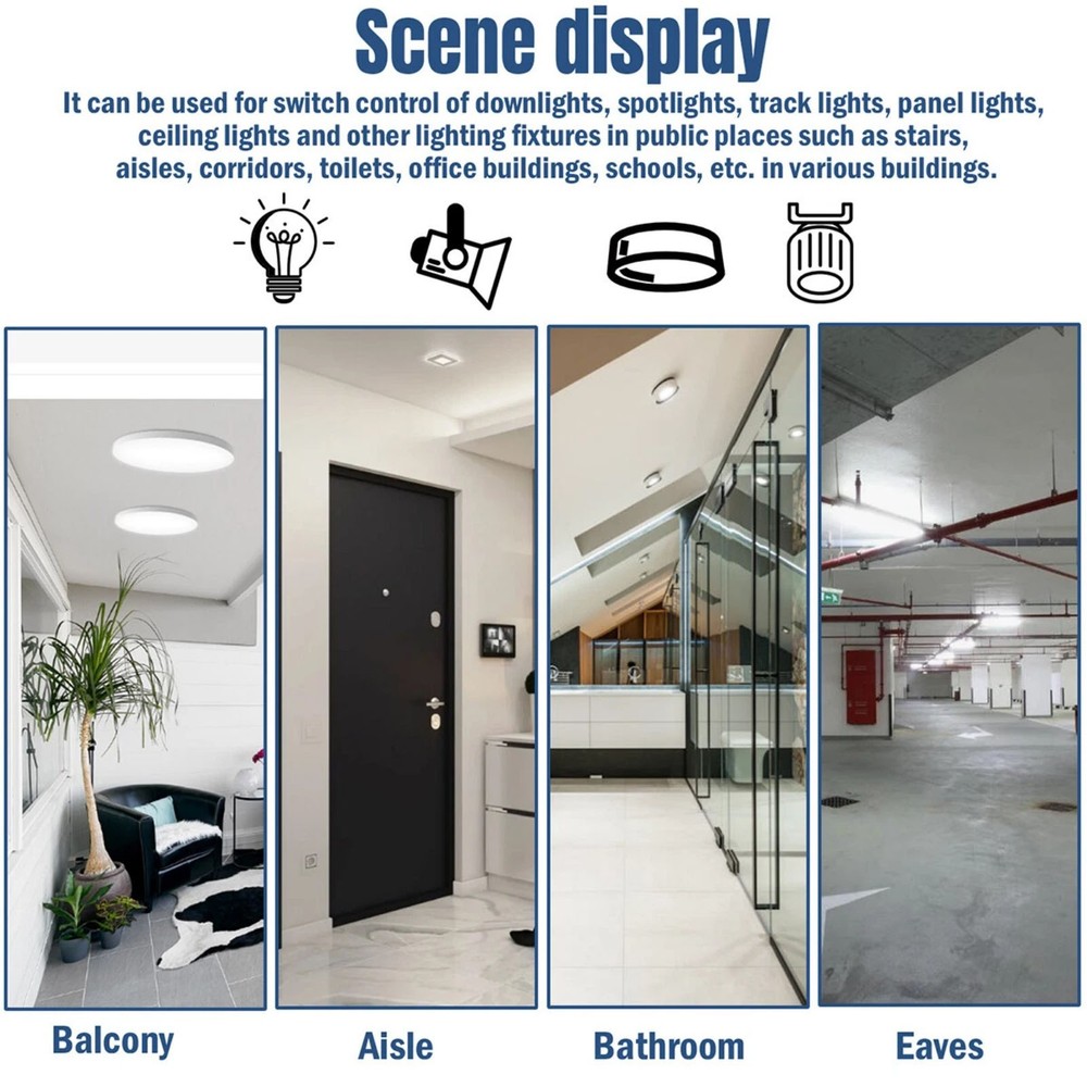 PIR Motion Sensor Wall Switch AC100-240V Professional for Lighting Maintenance