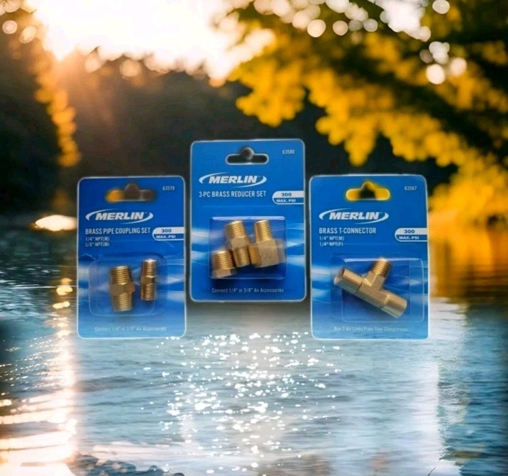 Combo Brass Merlin Reduccer/Connector. 6 Pc