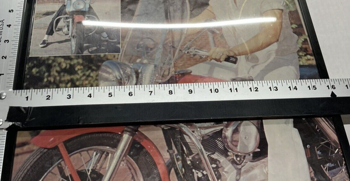 (1977) Elvis Presley Poster Original "Rare" Harley Davidson Framed Vintage