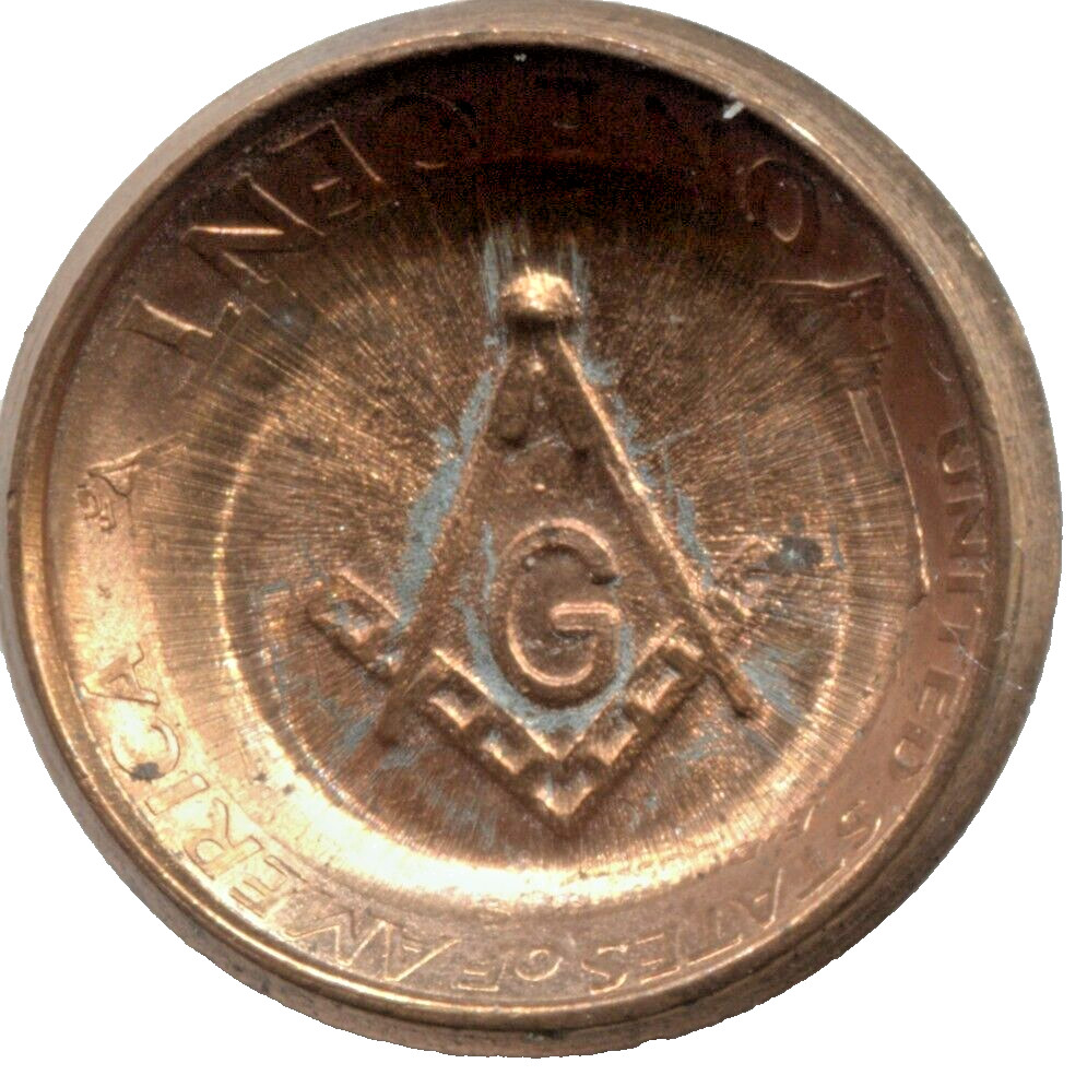 PUNCH PRESSED & DOUBLE COUNTER STAMPED CENT - MASONIC EMBLEMS - MH 249