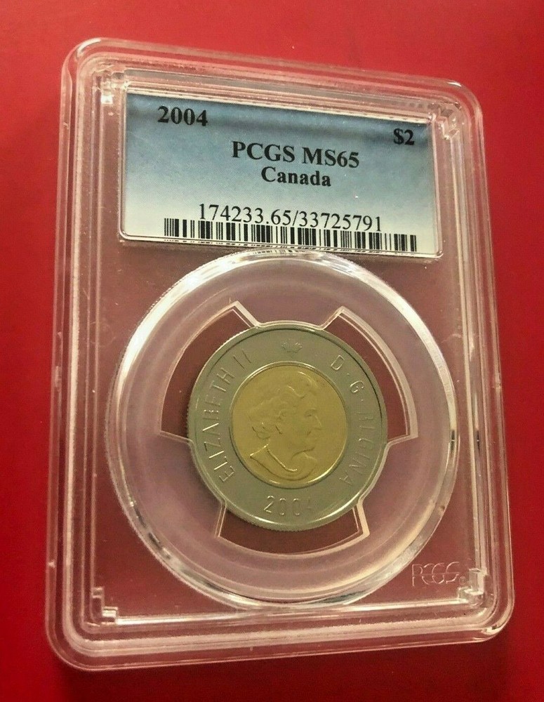 2004 CANADA $2 TOONIE PCGS MS65