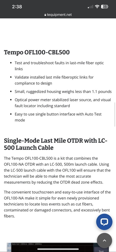 OFL 100 Last Mile Otdr