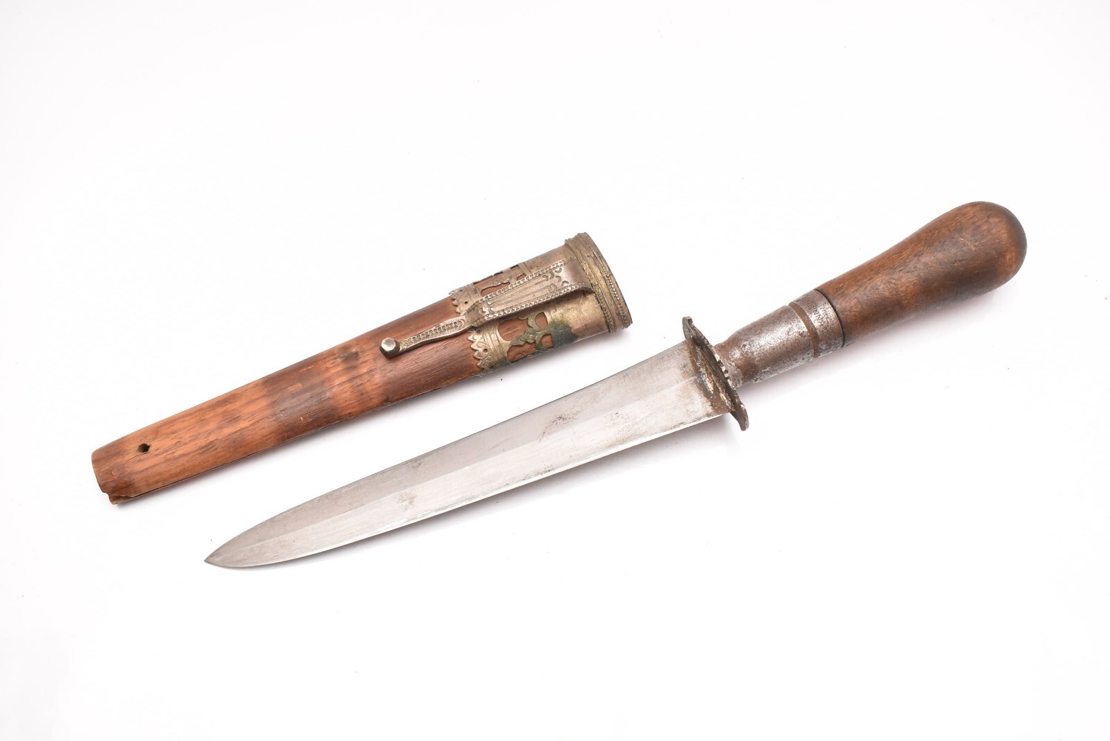 Philippine Gunong Punal Dagger W Sheath Wood Handle Keris Filipino Knife 11"