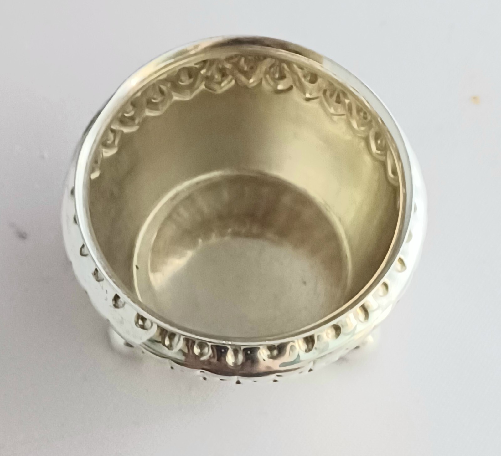 Victorian Sheffield Sterling Atkins Brothers 1883 Footed Decorated Salt Cellar