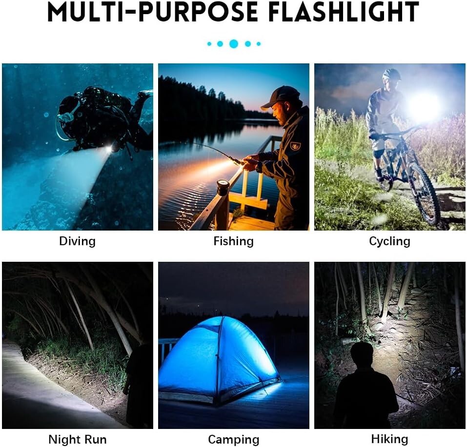 Professional Grade 2000 Lumen Dive Flashlight for Underwater Adventures