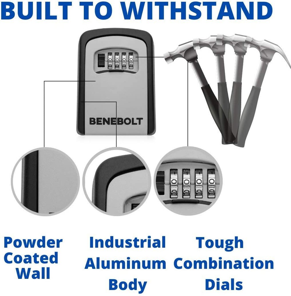 4-Digit Combination, 5 Key Capacity Security Key Lock Box