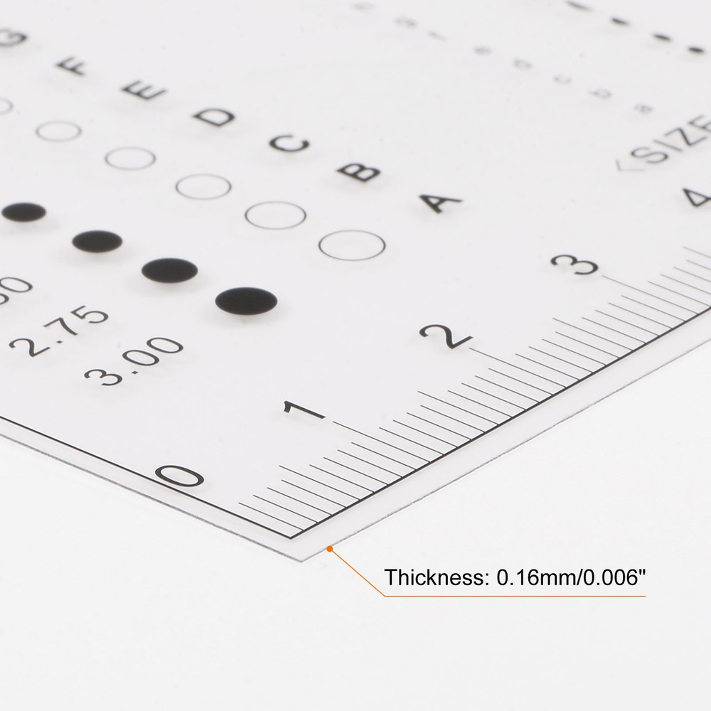 Transparency SEC Size Estimation Chart 17cm Covered Diameter Area Line Width