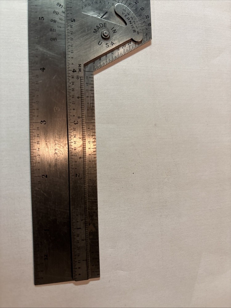 Vintage Machinists Combination Scale Protracter Vernier
