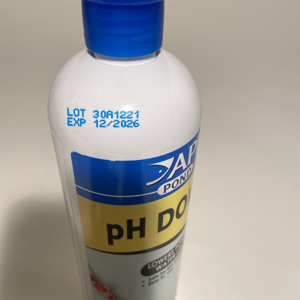 API POND PH DOWN Pond Water PH Reducing Solution 16-Ounce Bottle, White,