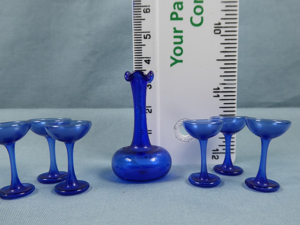 Doll's House - 1:12 - Blue Glassware set