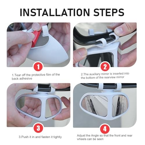 2PCS Car Blind Spot Mirrors, Double-Sided 360° Adjustable Rotating Rear View