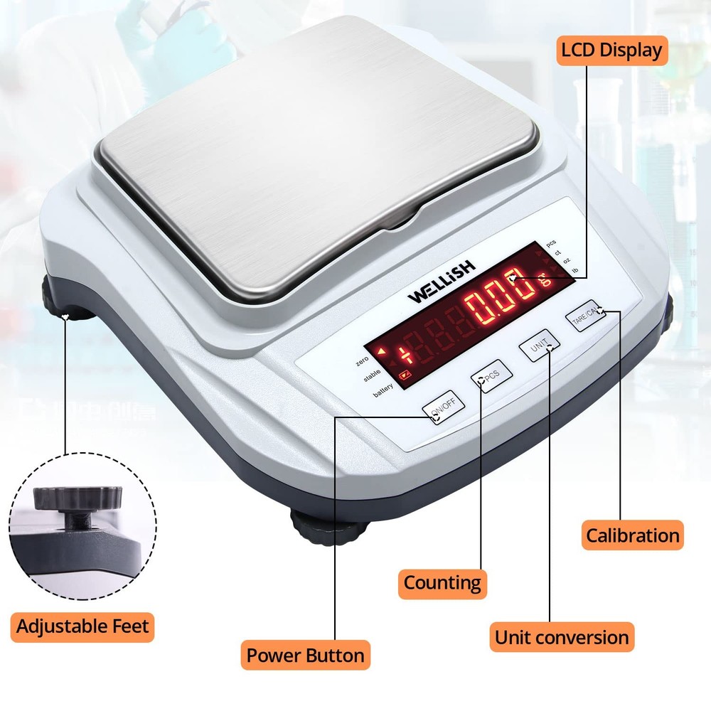 Lab Scale 2000g/0.01g High Precision Digital Scale Analytical Balance Electronic