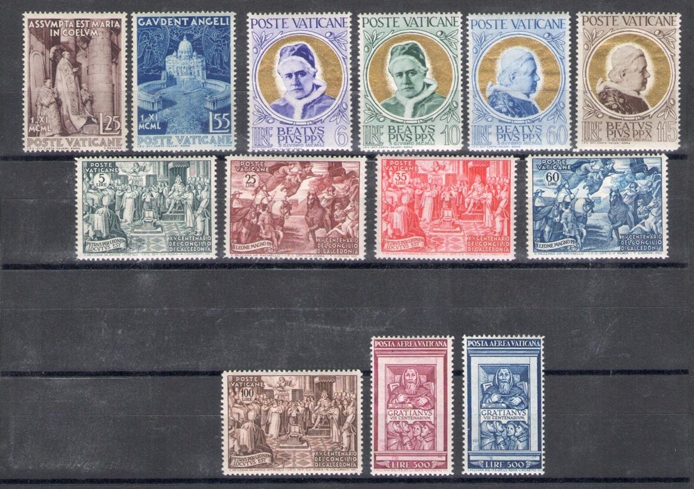 1951 Vatican, Complete Year 13 Values - MNH **