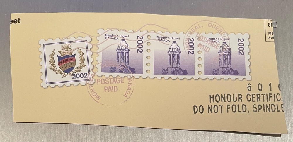 CANADA stamps Readers Digest 2002