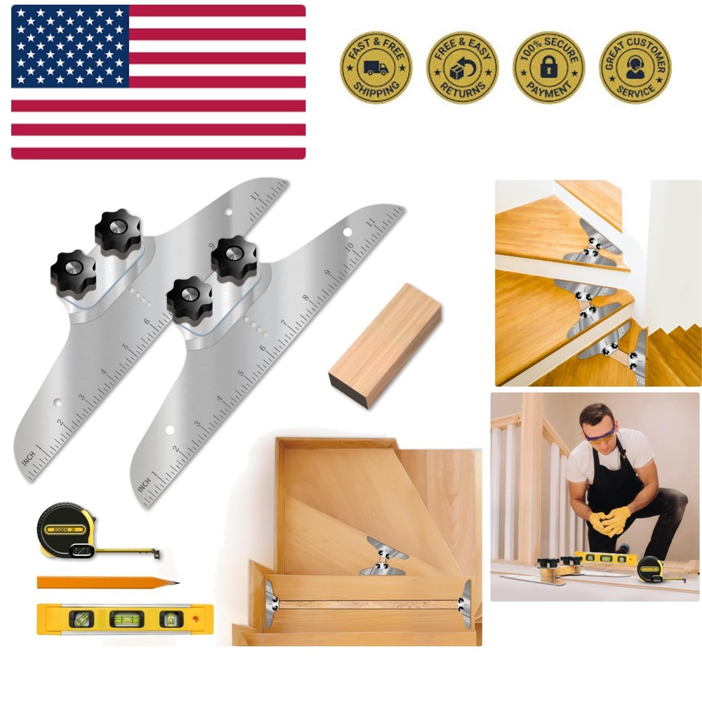 Flexible Stair Tread Template Tool - Accurate Measurements for Risers & Shelves
