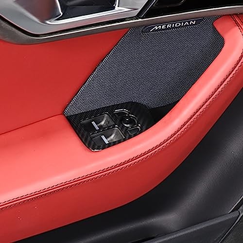 Interior Window Glass Lift Switch Button Cover Compatible Carbon Fiber Pattern