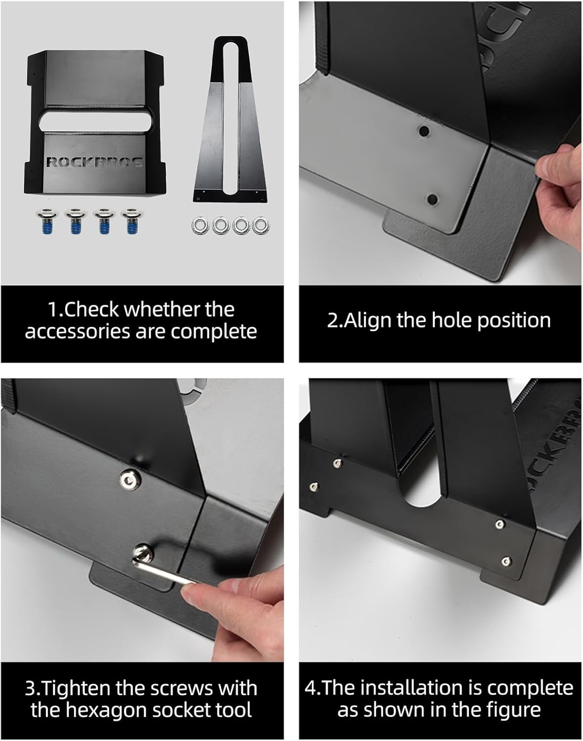 ROCKBROS Bike Floor Stand Rack For Indoor Storage Garage L - Shaped Carbon Steel