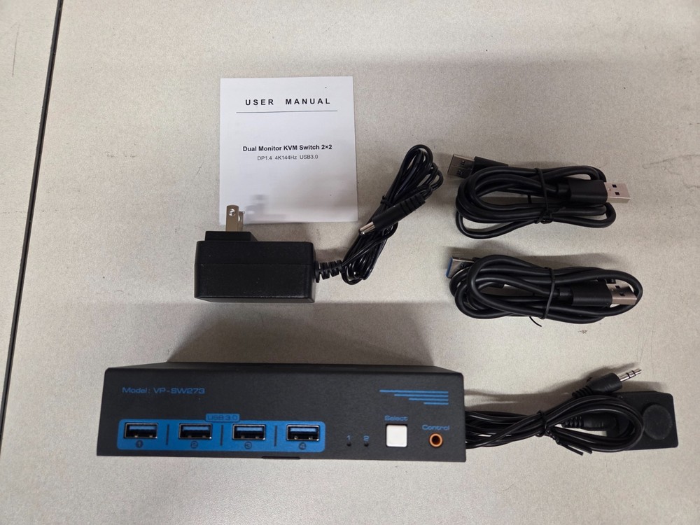 Displayport KVM Switch box 2 Monitors 2 Computers USB3.0  4 USB Devices
