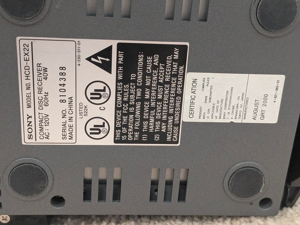 *READ* Sony CMT-EX22 Compact Componant System w/ SS-CEX22