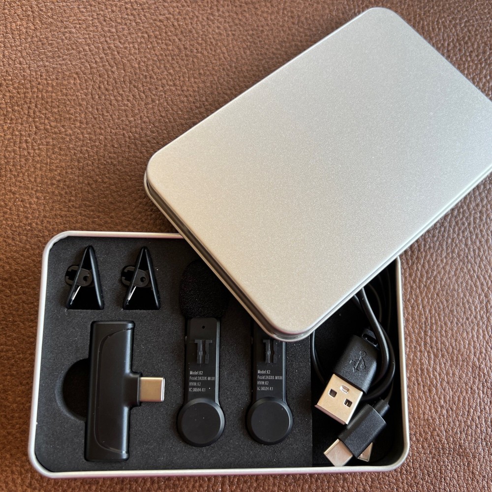 New NPTCL Wireless Lapel Microphone in Brushed Stainless Box