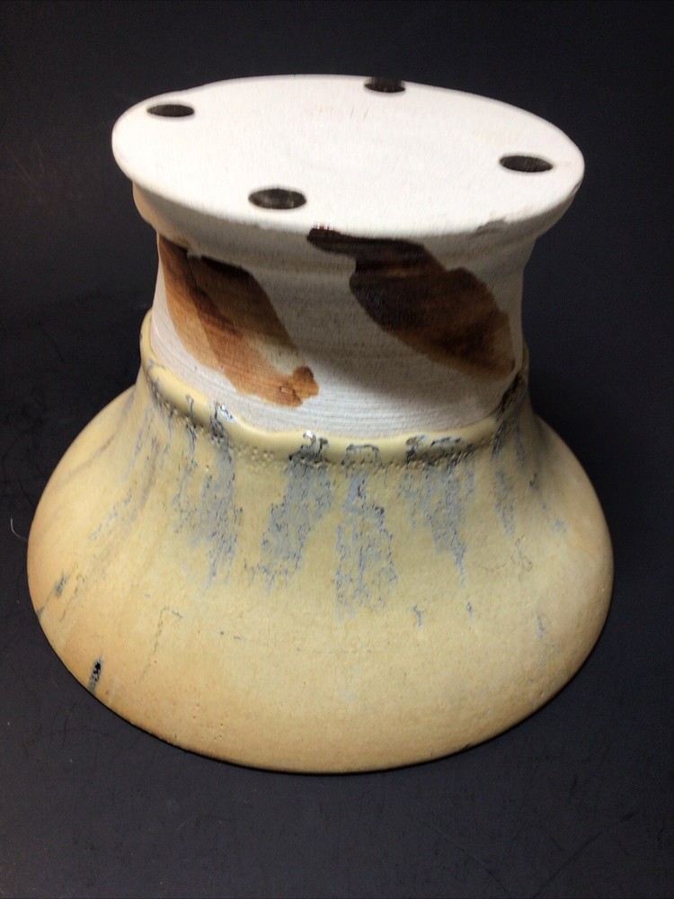 Beautiful Art Pottery Fluted Pot Vase Signed JKH