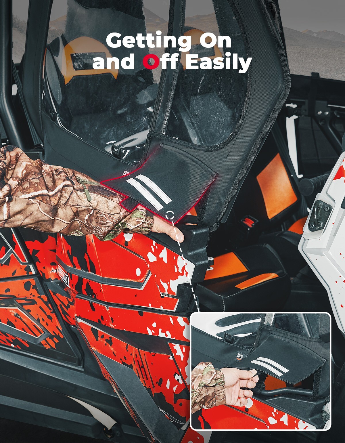 UTV Upper Door Framed Cab Enclosure for Polaris RZR XP 4 1000 XP 4 Turbo 2019-23