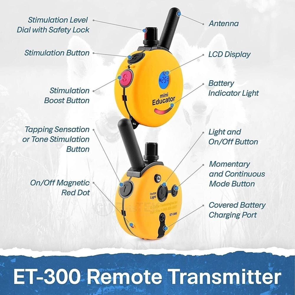 E-Collar ET-300 Mini Educator Remote Trainer Finger Training Clicker FREE!