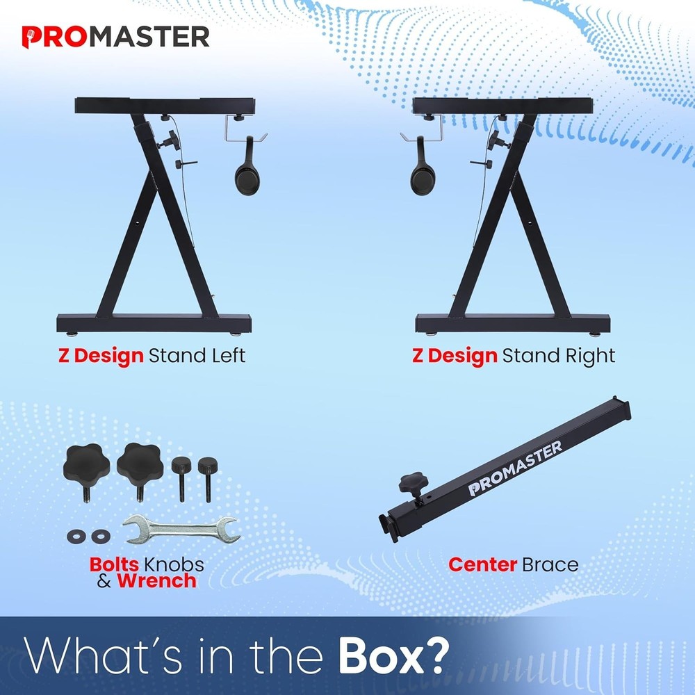 Pro Master Heavy Duty Z Design Keyboard Stand , Adjustable Width & Height (20-34