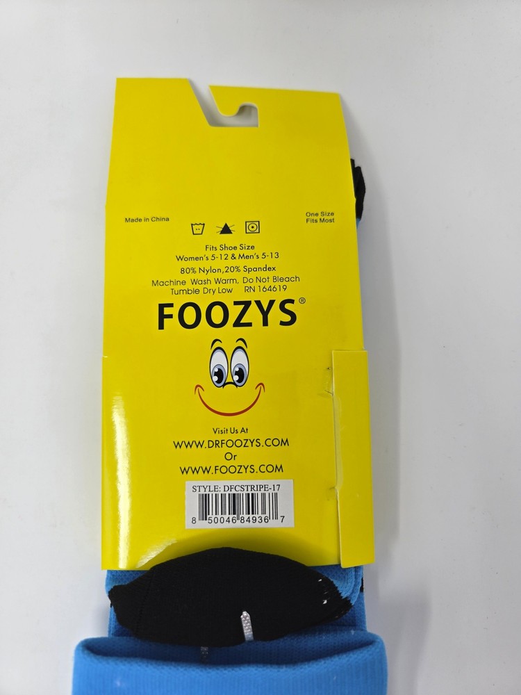 DR FOOZY COMPRESSION SOCKS NEW ONE SIZE ONE PAIR NEW BLUE / BLACK STRIPES