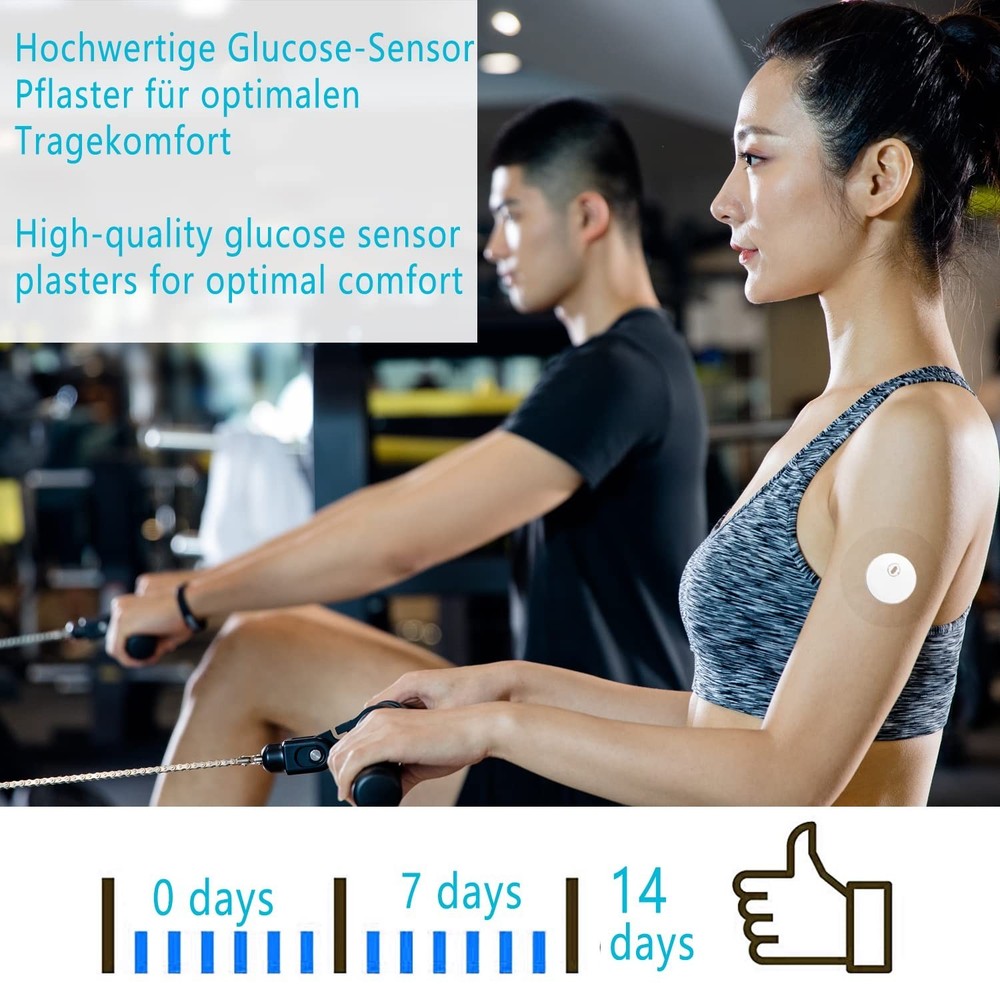 20 Pack Freestyle Libre 3 Sensor Covers, Waterproof & Transparent Adhesive Pa...
