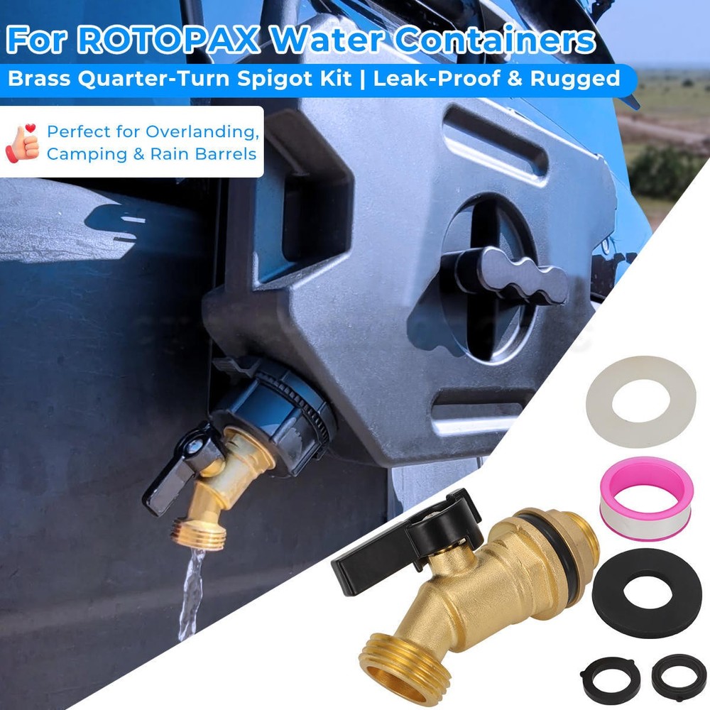 For ROTOPAX Water Containers - Brass Water Container Turn Spigot Kit