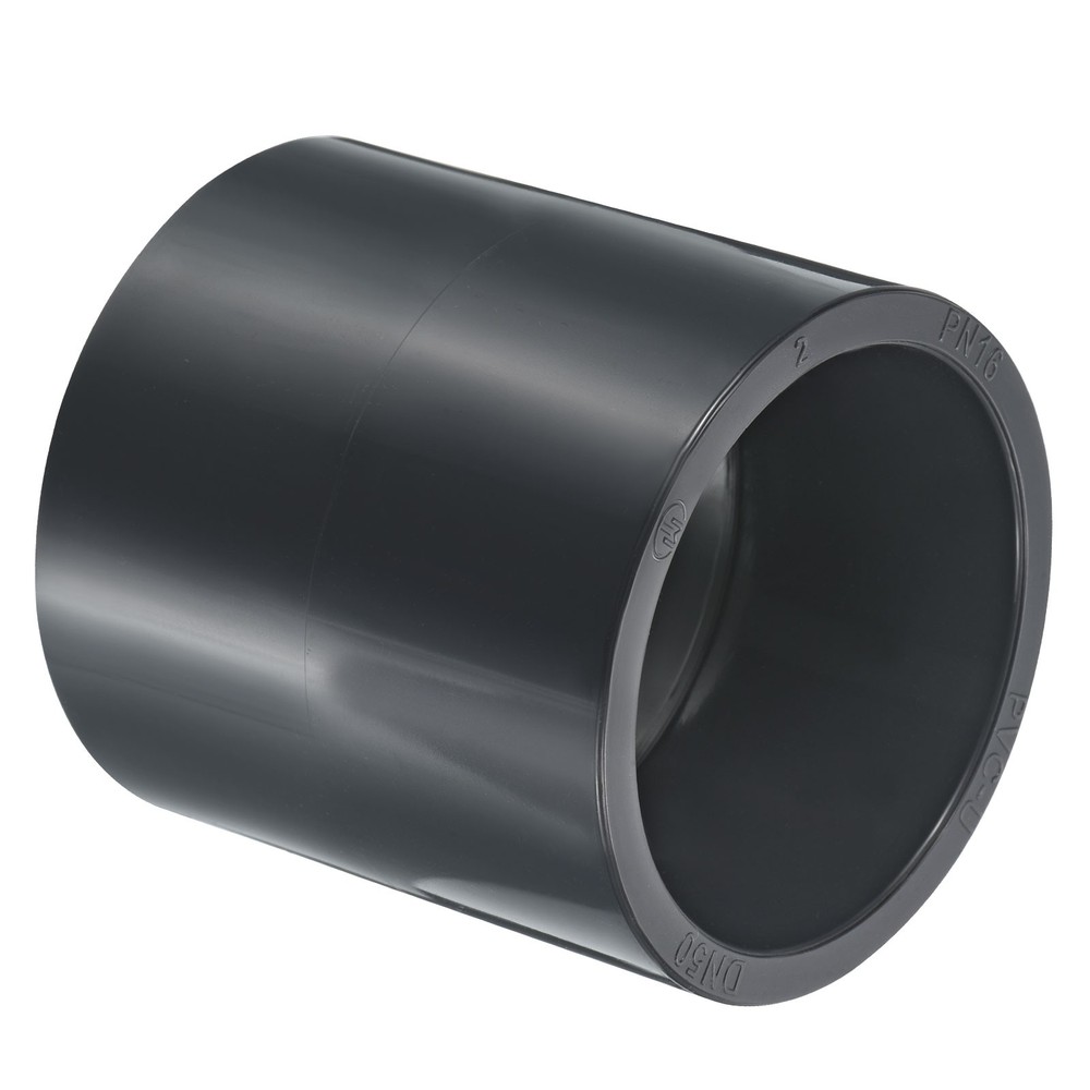 UPVC Pipe Fitting 63.5mm 2.5" Socket, 1pc Straight Joint, Dark Grey