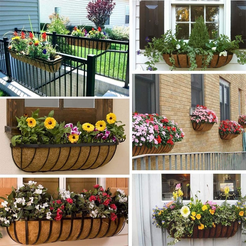 HHTHH 2pcs Trough Coco Liner 30 inch Wall Planter Replaceable Coco Liner for ...