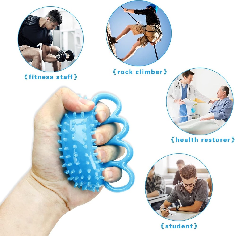 Hand Grip Strength Ball, Finger Wrist Flexibility Exerciser Blue