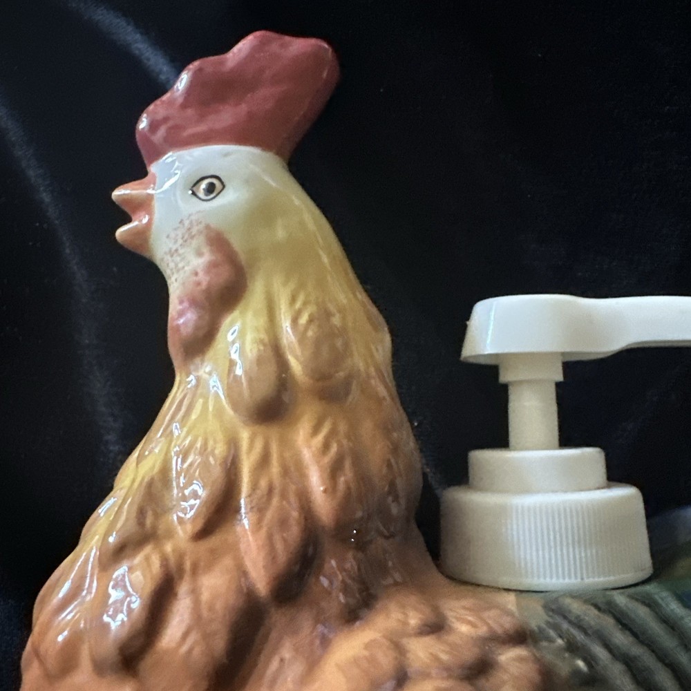 1999 Allure Ceramic Rooster Soap/Lotion Dispenser