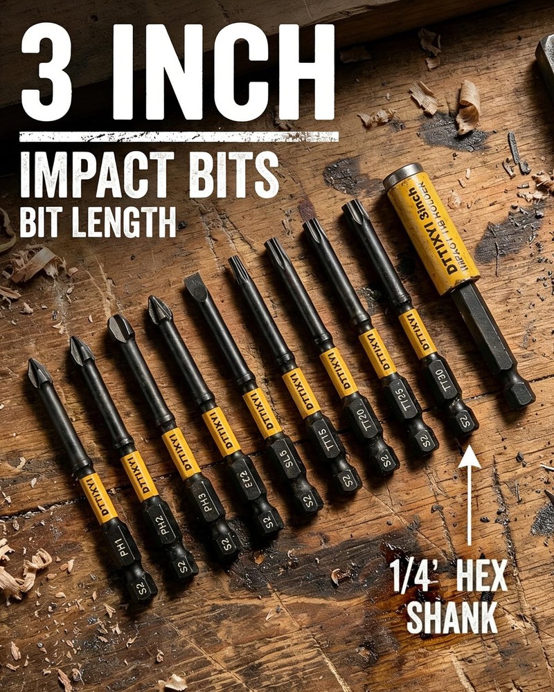 10PCS 3'' Long Magnetic Screwdriver Bits Set: Impact Security Torx Bit T25/T20,