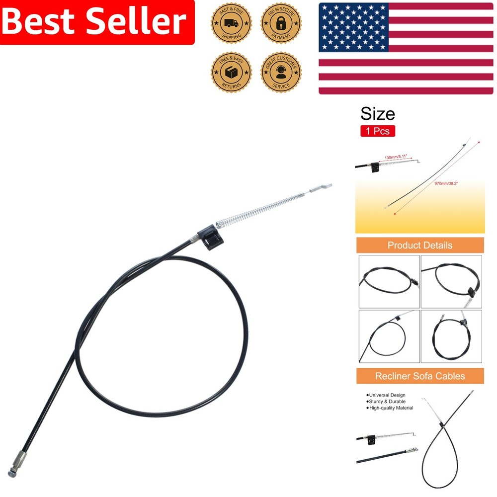 Universal 38.2in Metal Release Cable - Durable Replacement for Recliners & Sofas