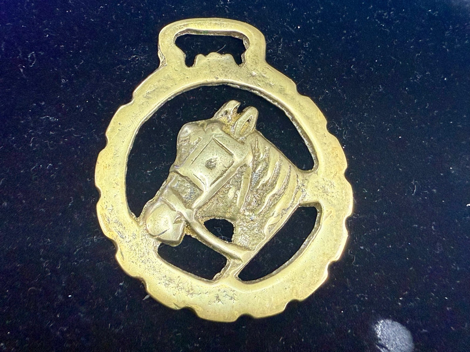 Horse Head with Blinkers Openwork Bridle Harness Saddle Medallion